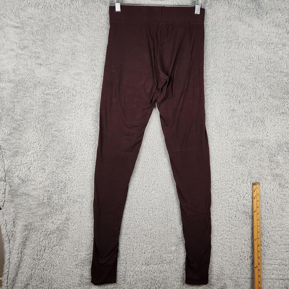 Vintage 90s Leggings Womens Small Tall Brown High Rise Stretch Ankle USA Retro - Picture 10 of 13